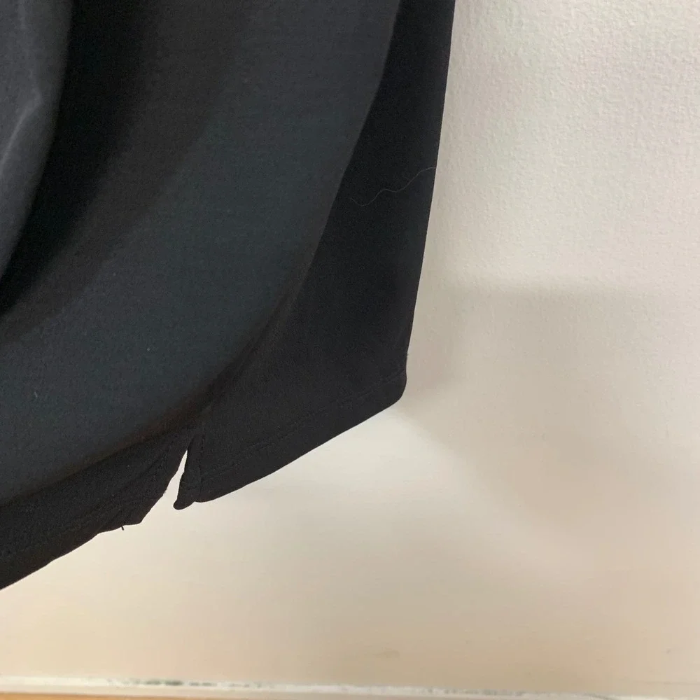 Susan Graver Essentials Black Liquid Knit Wide Leg Crop Pants  2X Pull On Pocket